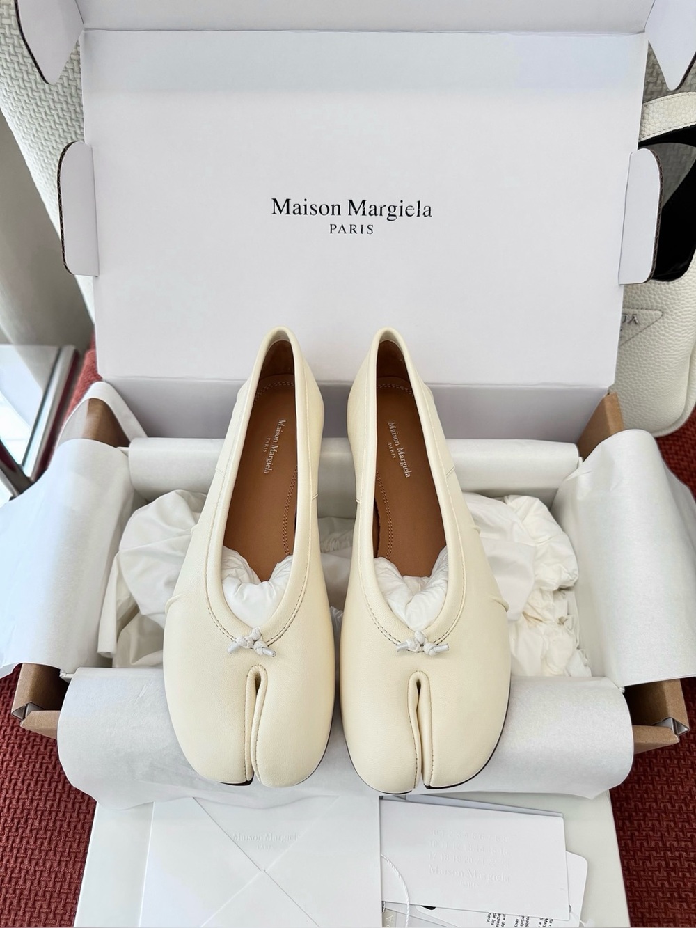 Maison Margiela Tabi Off-White Split Toe Ballet Flats